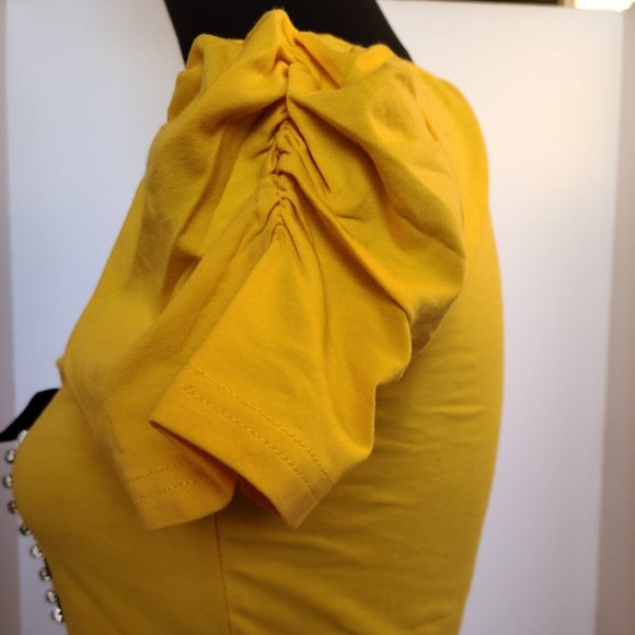 NEW Yellow Crystal Blouse - Picture 4 of 4